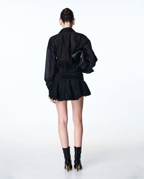 Semi-sheer shirt dress