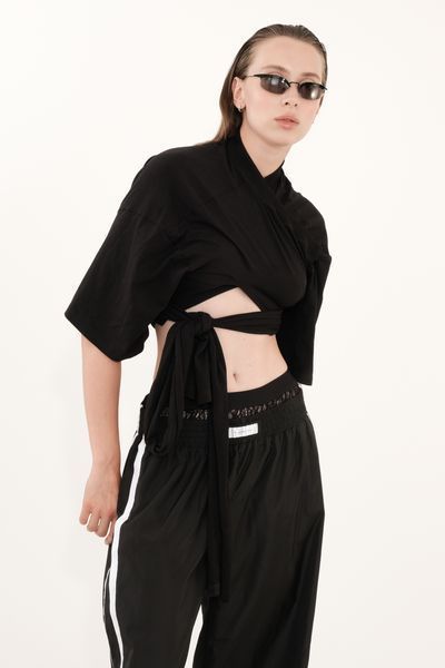 Sushi Crop T-Shirt Black